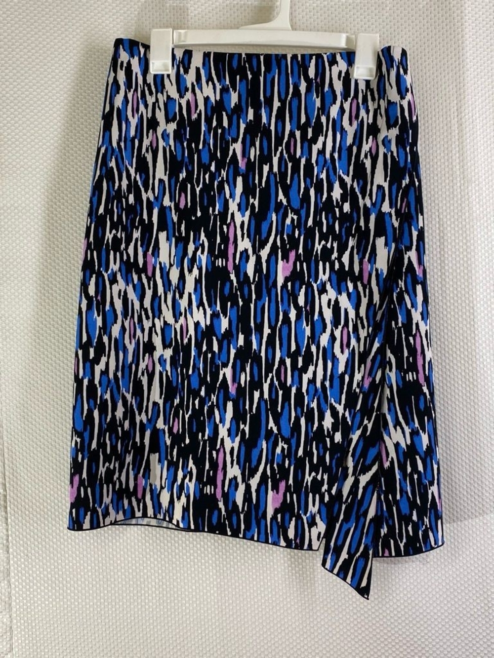 Worthington Blue Purple Animal Print Envelope Pencil Skirt Size 8